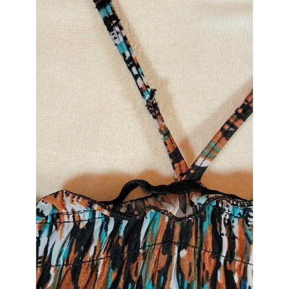 LOVE by Chesley Tie Maxi Dress Multi-colored Size Medium - Picture 7 of 9